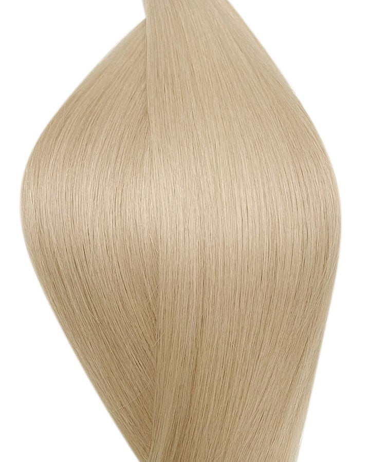 Echthaarverlängerung in Haarfarbe Weißblond für Keratin Bonding Extensions