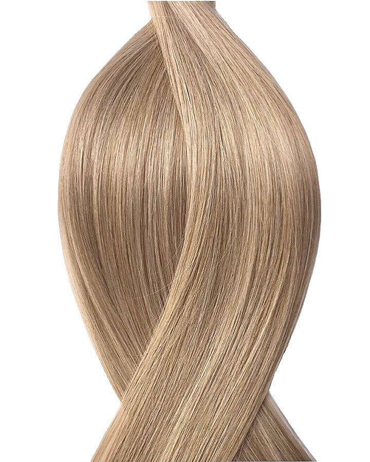 #M8/60B Balayage Hellbraun-Weissblond Seamless Clip in Extensions Echthaar