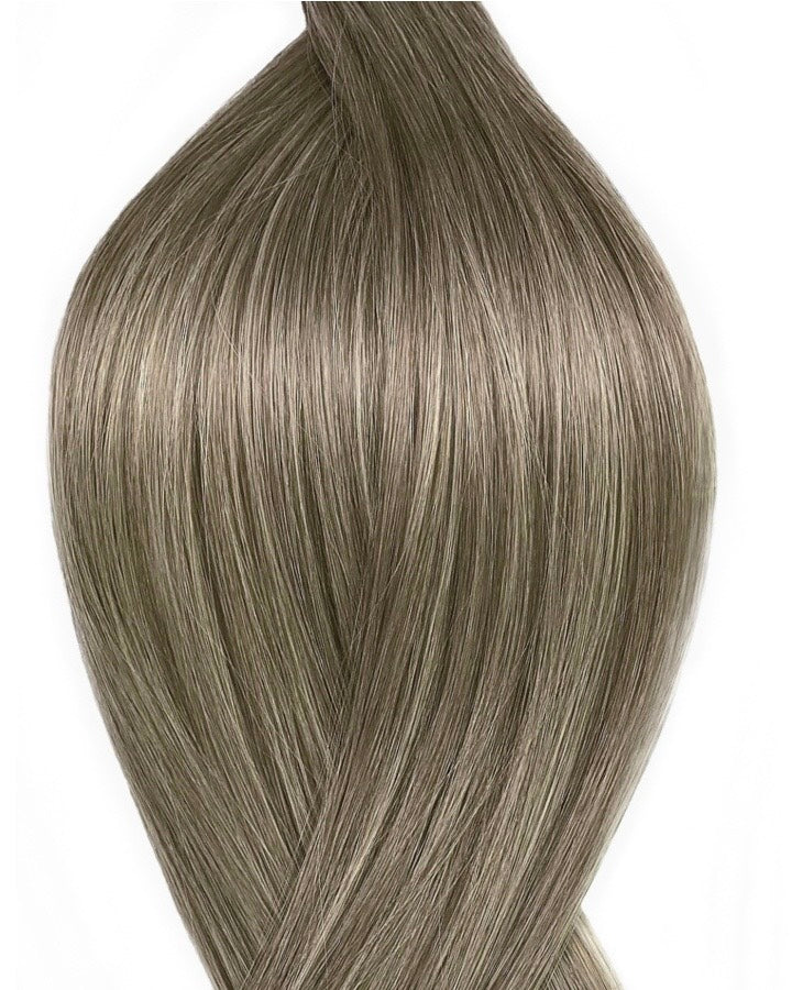  Balayage Aschbraun-Kühles Aschiges Blond Keratin Bonding Extensions Echthaar