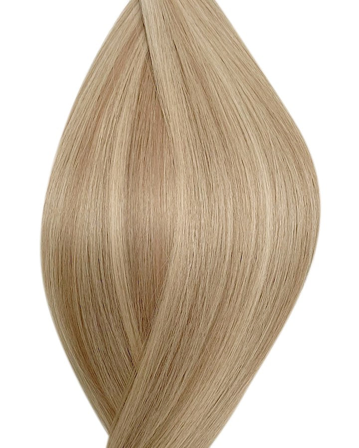 Echthaar Extensions Aschblond Balayage für Nanoring Extensions