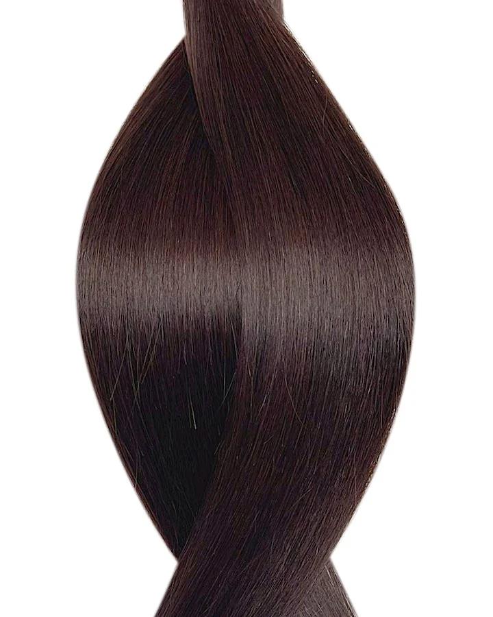 Höchste Qualitätsstufe Haartapes in Farbe Dunkelstes Braun für Tape Extensions