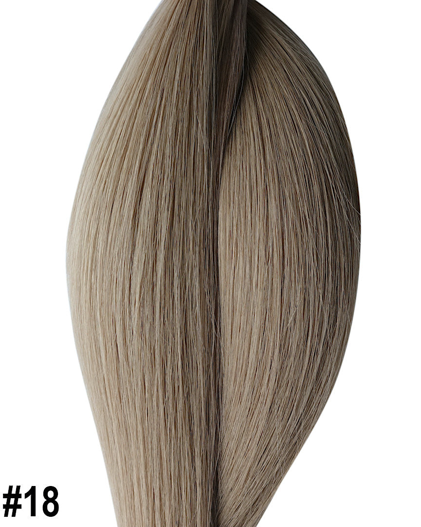 Beste Extensions in Haarfarbe Dunkel Aschblond für Microring Technik