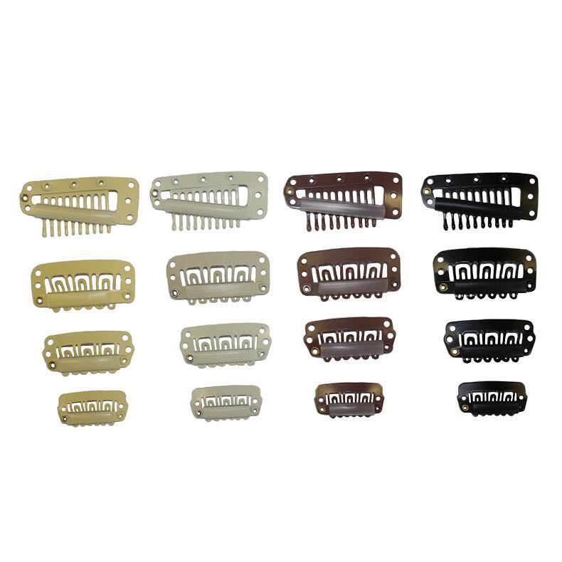 10 Stück Tressenclips Für Haarverlängerungen – Schwarz, 3,2x0,8cm, Synthetik, Einfach Anzubringen