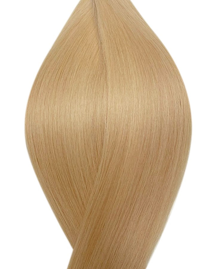 Echthaarverlängerung in Haarfarbe Goldblond für Keratin Bonding Extensions