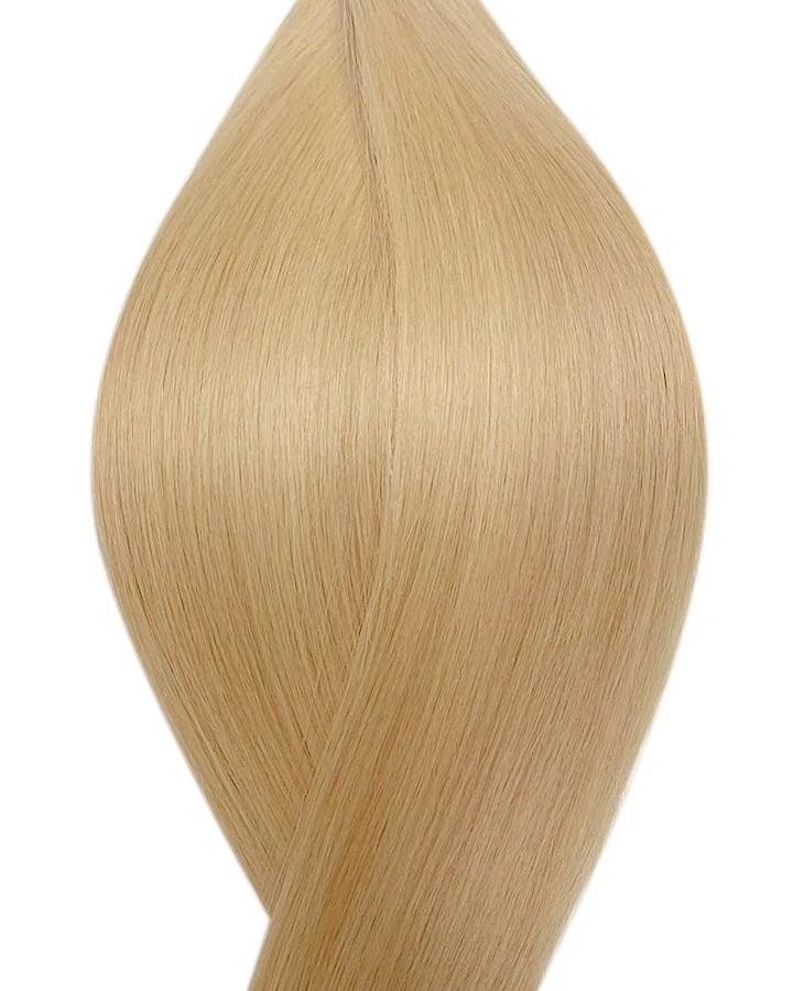 Echthaar Extensions in Haarfarbe Goldblond für Nanoring Extensions.
