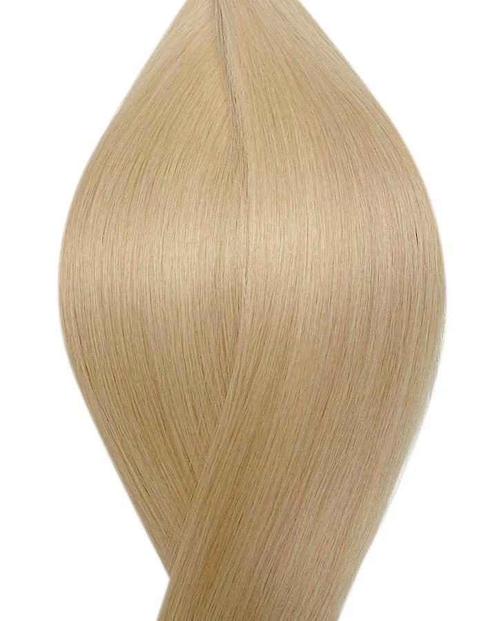 Echthaar Extensions in Haarfarbe Hell Aschblond für Nanoring Extensions.