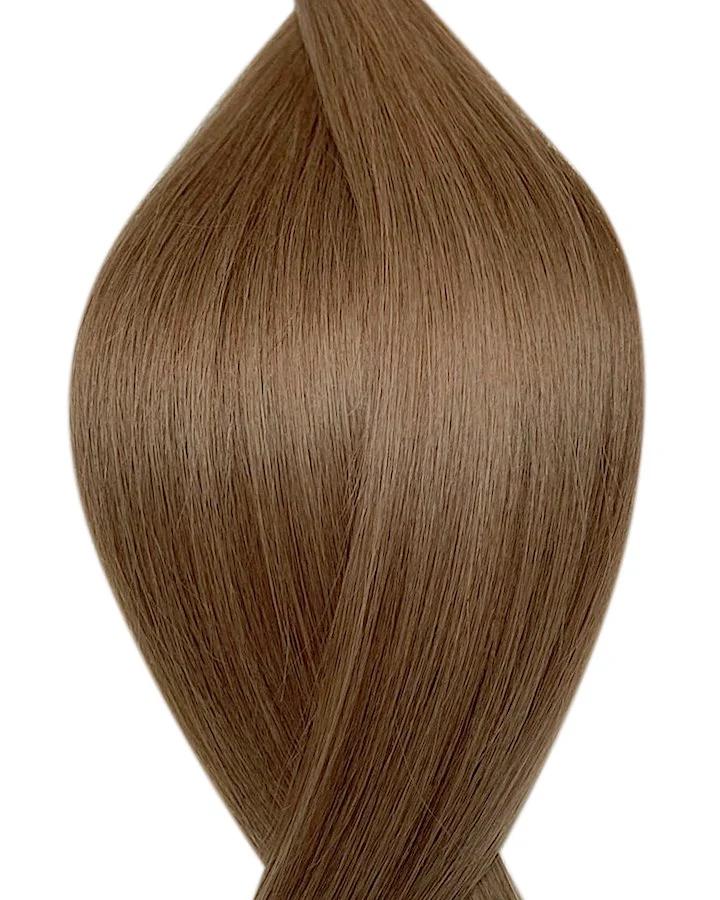 Echthaarverlängerung in Haarfarbe Hellbraun für Keratin Bonding Extensions