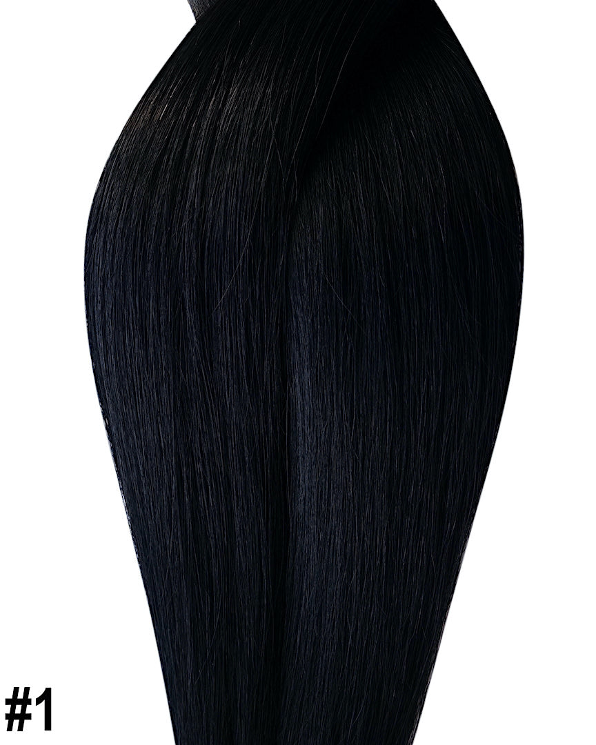 Beste Extensions in Haarfarbe Aschblond für Microring Technik