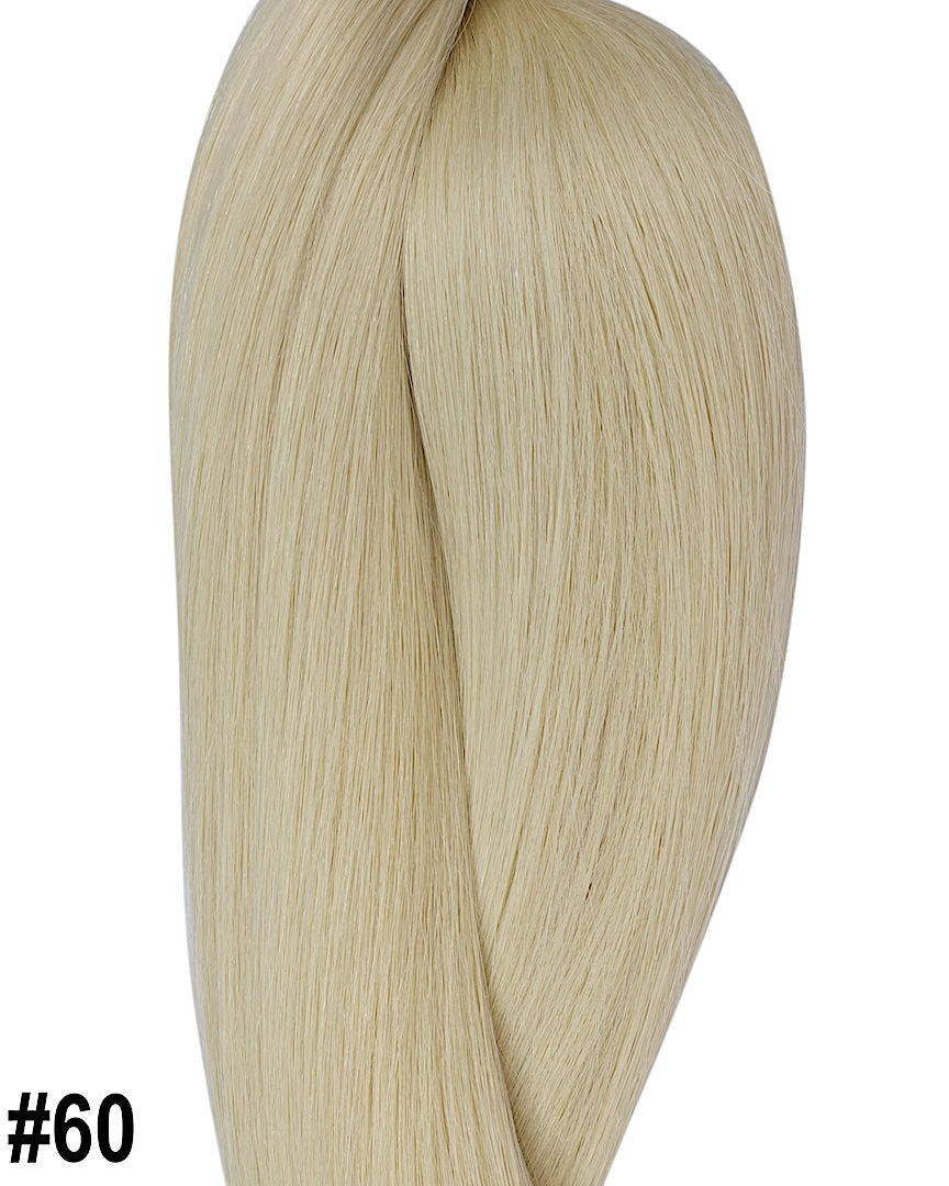 Beste Extensions in Haarfarbe Platinblond für Microring Technik