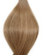 Echthaarverlängerung in Haarfarbe Hellbraun und Aschblond Balayage mit dunklen Haaransatz für Keratin Bonding Extensions