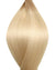 Echthaarverlängerung in Haarfarbe Dunkel Aschblond ins Platinblond für Keratin Bonding Extensions
