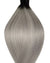 Echthaarverlängerung in Haarfarbe Ombre Schwarz ins Grau für Keratin Bonding Extensions