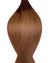 Echthaarverlängerung in Haarfarbe Ombre Dunklebraun ins Kastanienbraun für Keratin Bonding Extensions