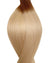 Echthaarverlängerung in Haarfarbe Ombre Braun ins Hell Aschblond für Keratin Bonding Extensions